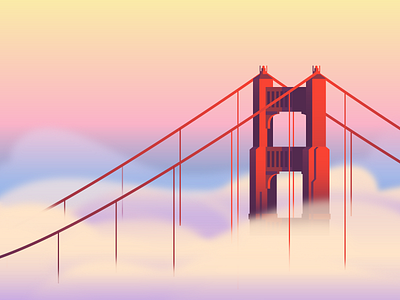 Fog (019/365) bridge cloud fog foggy gaussian blur golden gate gradients mist sunrise sunset