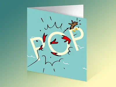 POP greeting card bird greeting card hand drawn illustration onomatopoeia typography
