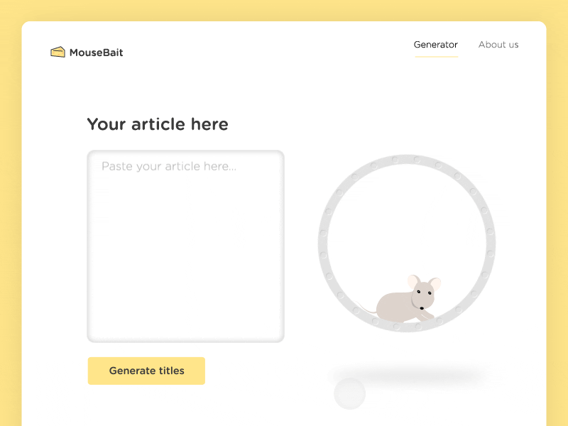 Mousebait Generating Clickbaits animation blog card clickbait input mouse shadow text title ui website wheel