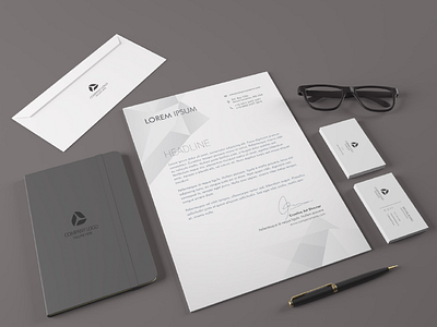 Stationary Branding & Identity Mockup 3d rendering mockup stationary mockup