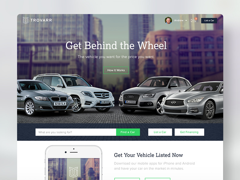 Example of Trovarr Landing Page