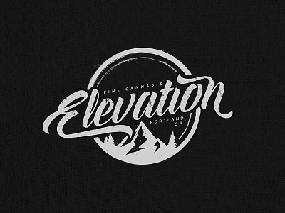 Elevation Fine Cannabis cannabis graphic logo mountains portland trees typography weed