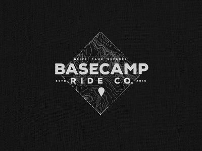 Base Camp Ride Co. brand mark branding graphic lines map mountains topography typography