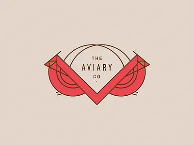 The Aviary Co. bird cardinal logo monoline owl