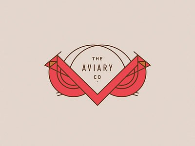 The Aviary Co. bird cardinal logo monoline owl