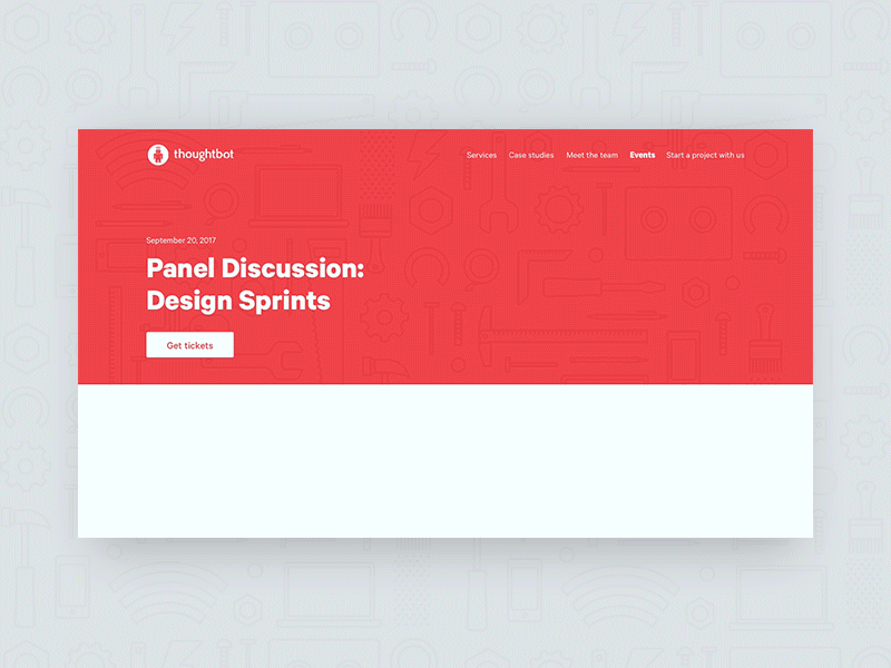 thoughtbot.co.uk Events Page Animation clean clear events landing page london marketing page ui ui design ux ux design web design