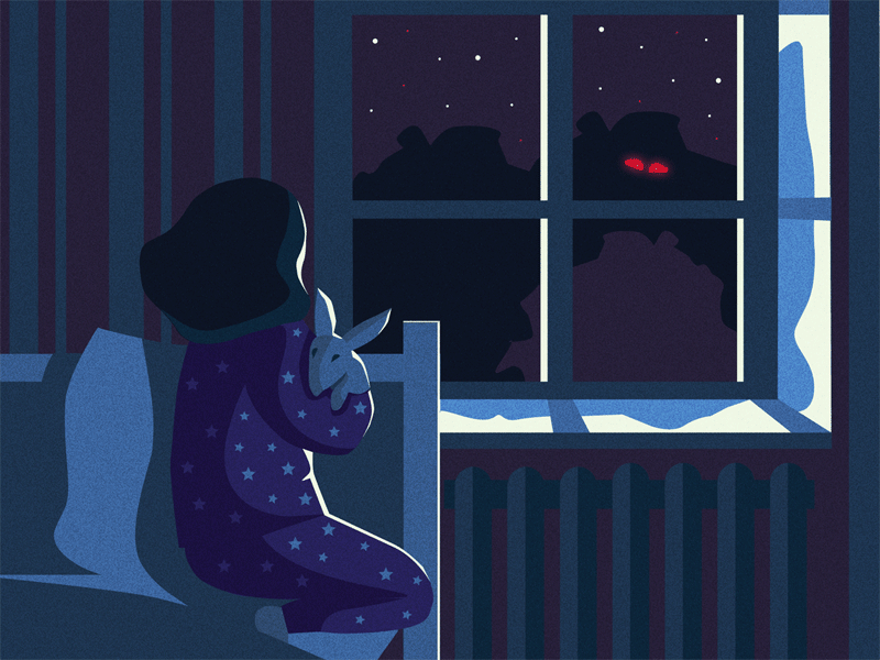 Nightmare adobe character childhood framebyframe gif illustration illustrator magic night nightmare vector