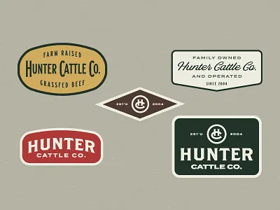 HC Patches apparel badge branding cattle icon lockup logo mark patch thick lines typography vintage