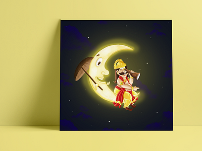 HAPPY ONAM & BAKRID (Digital painting) bakrid crescent digital painting enjoying festival illustration love maveli night onam together