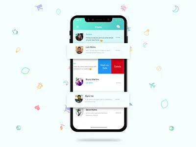 Messenger Chat List app chat chatlist iphonex list messenger mobile mobileapp ui ux