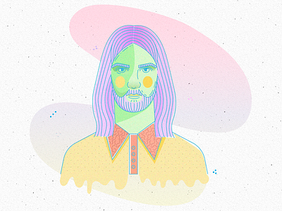 Kevin illustration kevin parker lines love music pastel colors portrait tame impala