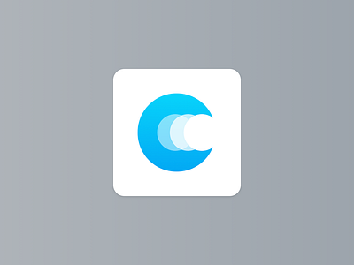 Letter C blue brand design letter logo p