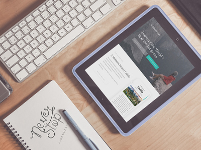 The Discoverer website facelist discover explore homepage mockup the discoverer thedscvrr travel typography webdesign