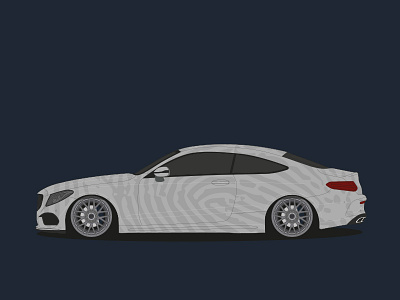 Mercedes C Coupe by UGLY DUCKLING Design cardesign carwrapping coupe duckling fingerprint illustration mercedes rotiform tuning ugly wrapping