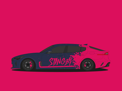 Kia Stinger Splatter by UGLY DUCKLING Design cardesign carwrapping duckling illustration kia rotiform splatter stinger tuning ugly wrapping