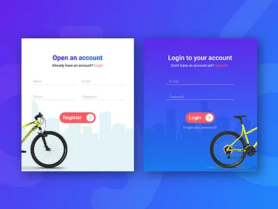 cyc.ling_ Login ui screens concepts design exploring ideas mobile ui ux web