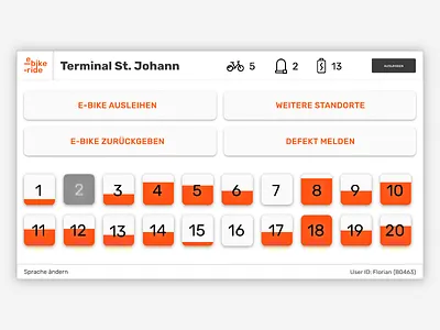 E-Bike-Ride – Terminal bike bike rent concept e bike interface logo terminal type