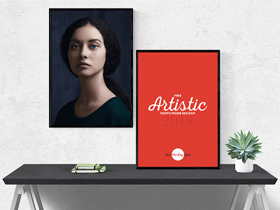 Free Artistic 2 Photo Frames Mockup 2018 frame frame mockup free free mockup freebie freebies mockup mockup psd phot mockup photo psd psd mockup