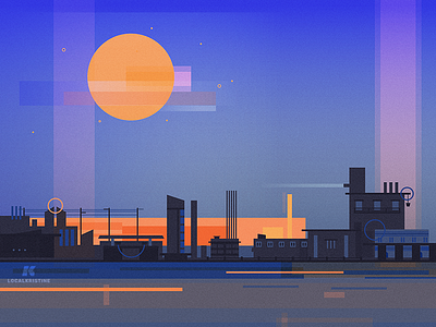 Cityscape city cityscape landscape moon skyline vector