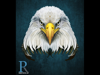 Eagle Painting art bird portrait digital illustration eagle painting high detail illustration photoshop poster print on demand t shirt print wacom intuos wall art