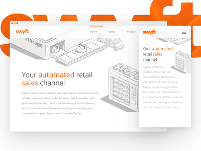 Automated Retail Responsive Design homepage illustration mobile responsive safari swyft ui ux web website