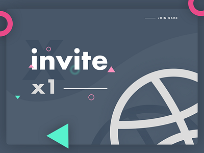 Invite 1x chance debut draft dribbble giveaway hello invitation invite player thanks