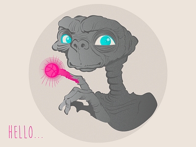 Hello Dribbble debut e t extra illustration