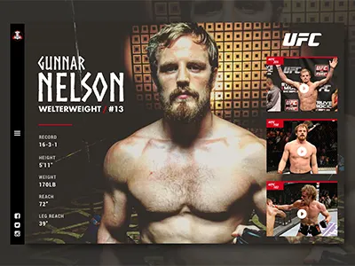 Mjölnir gym / Gunnar Nelson debut design fighter gunnarnelson interface mma ufc ui ux webdesign