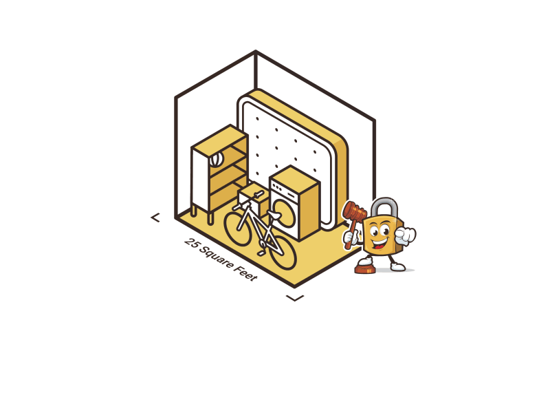 4x storage unit illustration isometric line simple storage storage unit