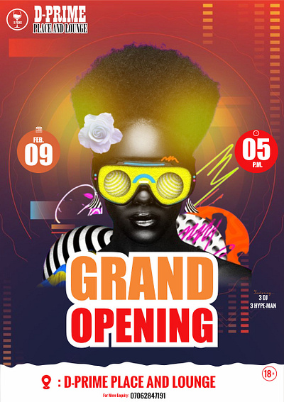 D-Prime Lounge Grand Opening Flyer adobe coreldraw designs flier design flyer grand opening graphic design photoshop poster design