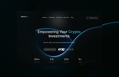 Web3 Blockchain Platform Landing Page For BlockWave branding business decentralization defi finance landing page ui ux web design web3