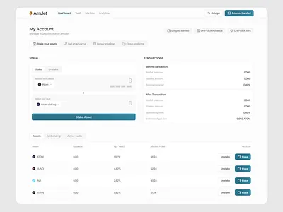 Amulet Finance Redesign ui