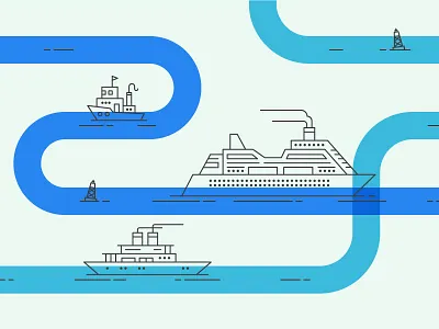 Oh Buoy! boat design icon illustration mailchimp marketing product ship tugboat