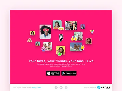 Rize Website app broadcast coin crypto decentralized props rize ui ux video website younow