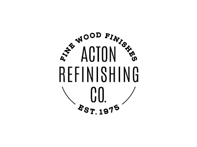 Acton Refinishing classic design logo wood