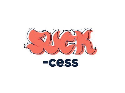 Suck-cess blue handlettering lettering navy pink process salmon spilledmilk success suck type typography