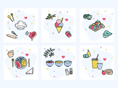 Icons Neomama 3 clean design dinner food graphic icon icons illustration meal outline vector