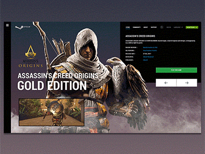 Steam Redesign assassins creed interface layout modern redesign steam the wither 3 ui ux web