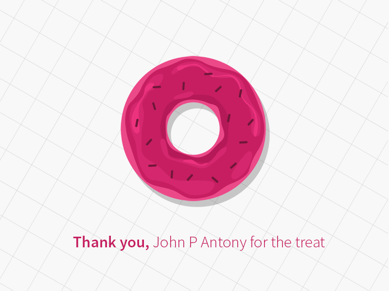 Hello Dribbble debut shot design donut dribbble first shot graphic illustration invite thank you treat yumm