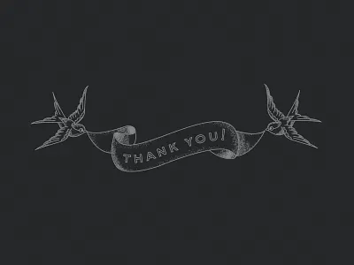 C&S Thanks banner black and white branding hospitality monochromatic postcard restaurants swallow thank you