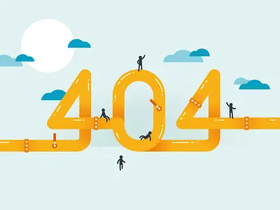404 Page 404 design error illustration missing orange page pipe