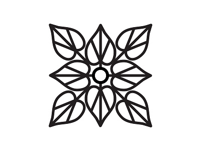 Flower abstract black and white decorative flower icon illustration lines logo minimalism shapes simple vector