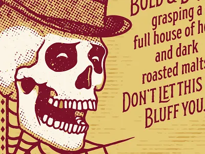 Label cards dead gold grunge label playing skull