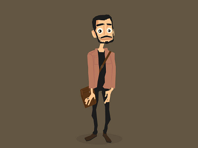 Morteza beard character character design flat flat design illustration student vector