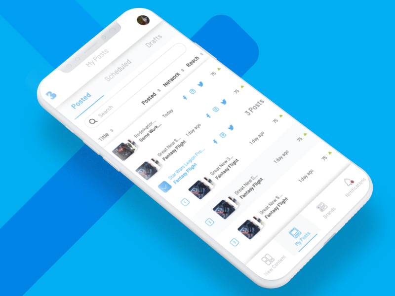 BrandKenekt Mobile Dashboard - iPhone animation iphone x mobile dashboard social ui