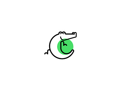 Crocodile animal art crocodile graphic green illustration ink line