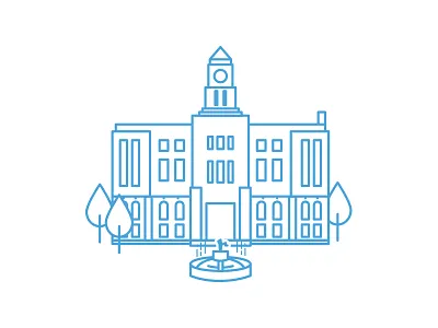 Erie County Courthouse building city erie illustration monoline ohio sandusky