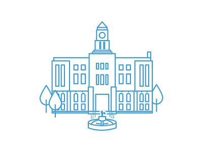 Erie County Courthouse building city erie illustration monoline ohio sandusky