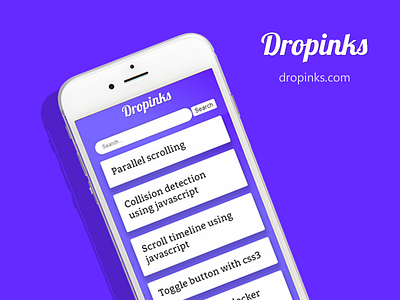 Dropinks Home Screen animation css dropinks front end webapp