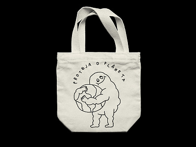 Protect the Planet ecobag heitor kimura planet protect serigrafia silkscreen tote bag